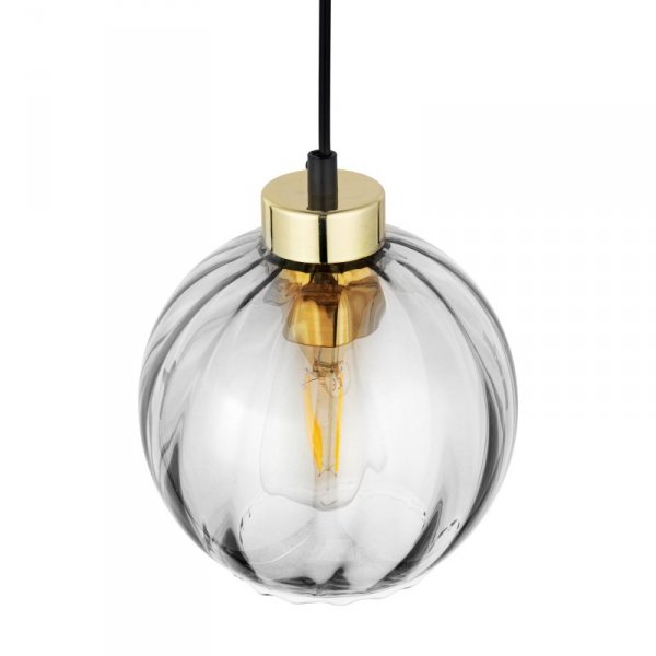 TK LIGHTING DEVI TRANSPARENT 4646 LAMPA WISZĄCA CZARNO ZŁOTA TRANSPARENTNA