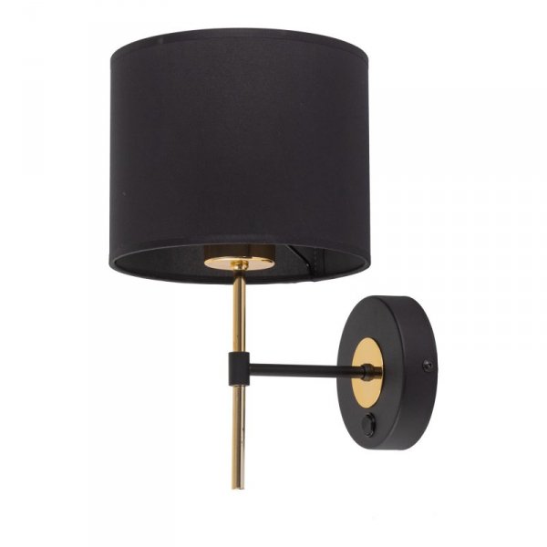 TK LIGHTING LORD 4672 KINKIET CZARNO ZŁOTY Z ABAŻUREM KLASYCZNY
