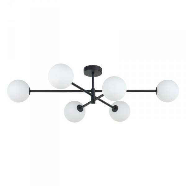 TK LIGHTING SARIUS BLACK 4734 LAMPA SUFITOWA CZARNA BIAŁE KULE SZKLANE MLECZNE