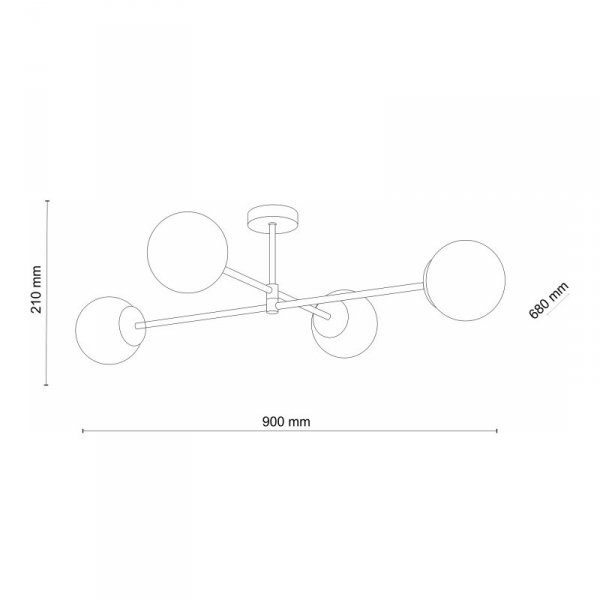 TK LIGHTING SARIUS BLACK 4735 LAMPA SUFITOWA CZARNA BIAŁE KULE SZKLANE MLECZNE