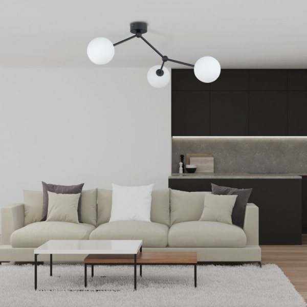 TK LIGHTING FAIRY BLACK 4854 LAMPA SUFITOWA PLAFON CZARNY KULE BIAŁE