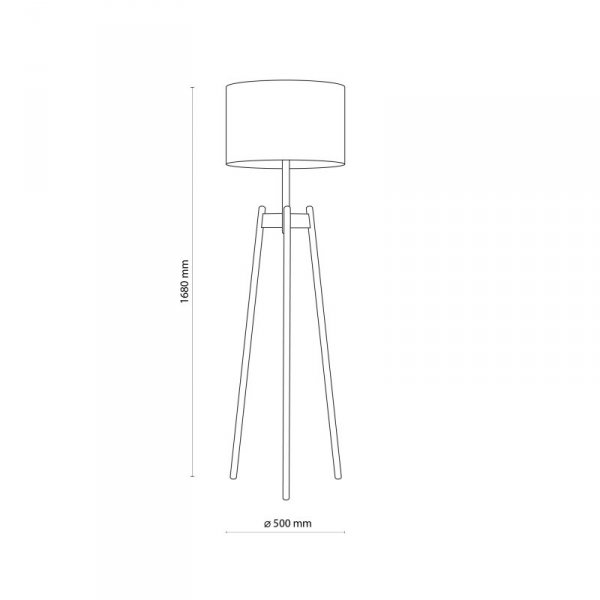 TK LIGHTING PEREZ GRAY 5426 LAMPA PODŁOGOWA DREWNIANA TRÓJNÓG Z ABAŻUREM SZARYM