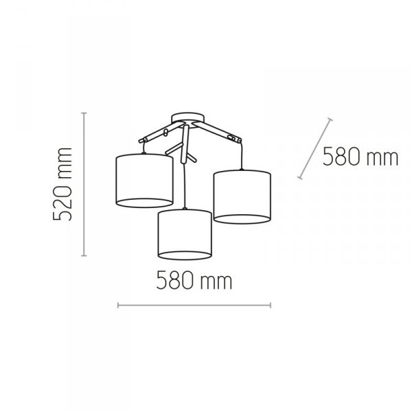 TK LIGHTING ALBERO WHITE LAMPA WISZĄCA 3 PŁ
