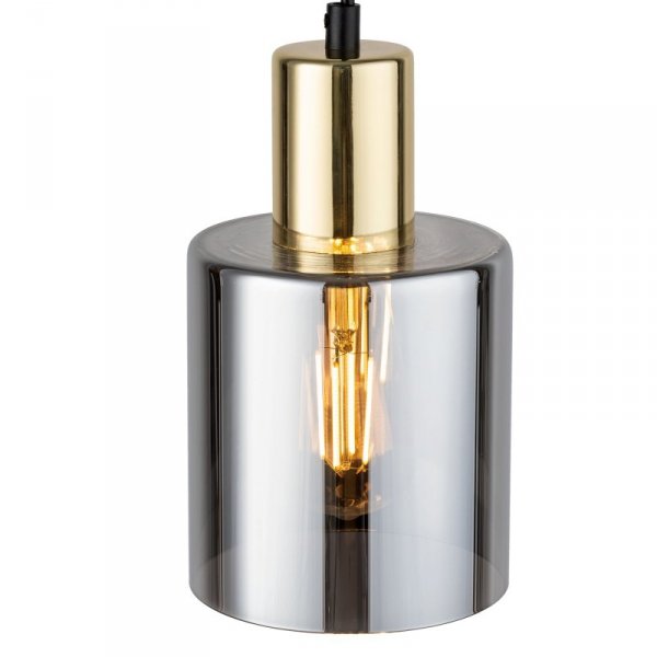 TK LIGHTING SIERRA GOLD 6661 LAMPA WISZĄCA CZARNO ZŁOTA GRAFITOWY KLOSZ