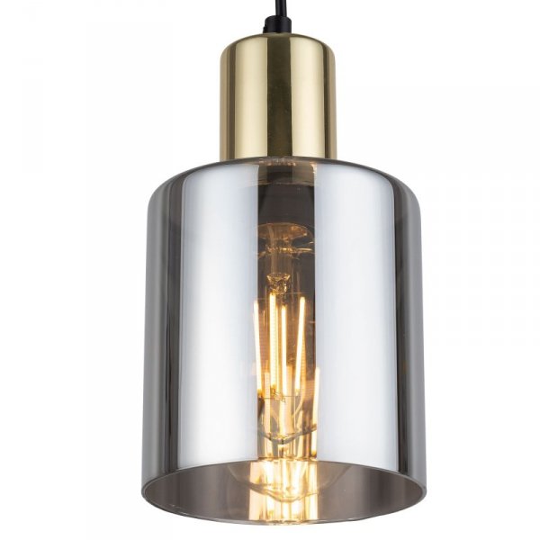 TK LIGHTING SIERRA GOLD 6661 LAMPA WISZĄCA CZARNO ZŁOTA GRAFITOWY KLOSZ