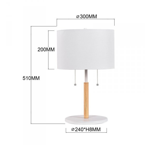 Lampa stołowa Fogo 2xE27 biała LP-0304/2T WH