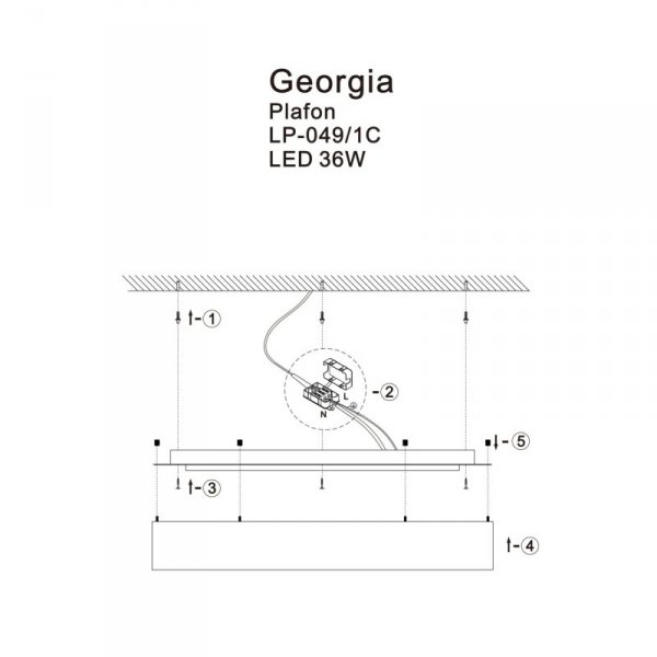 Plafon Georgia 1xLED złoty LP-049/1C GD