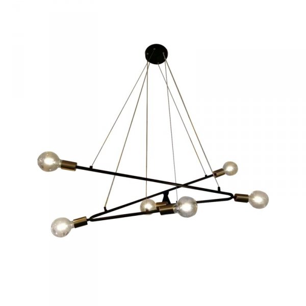LAMPA WISZĄCA INDUSTRIALNA LOFT EDISON LIGHT PRESTIGE ESTRELLA  LP-075/6P BK