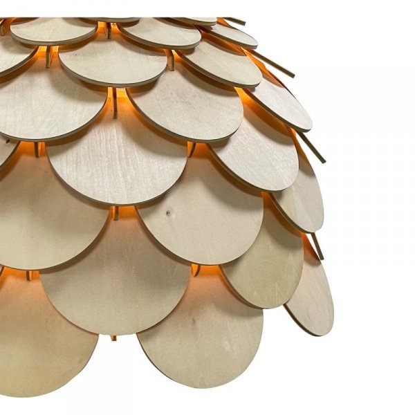 LAMPA WISZĄCA DREWNIANA DUŻA 50CM DEKORACYJNA NAD STÓŁ LIGHT PRESTIGE BURGO  LP-101335/1P L