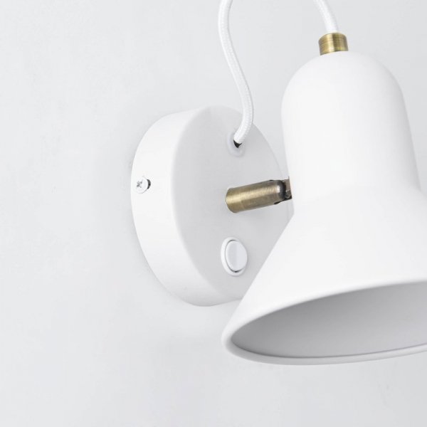 KINKIET BIAŁY Z WŁĄCZNIKIEM NOWOCZESNY METALOWY DO SYPIALNI SALONU LIGHT PRESTIGE ASTAMA LP-1122/1W WH