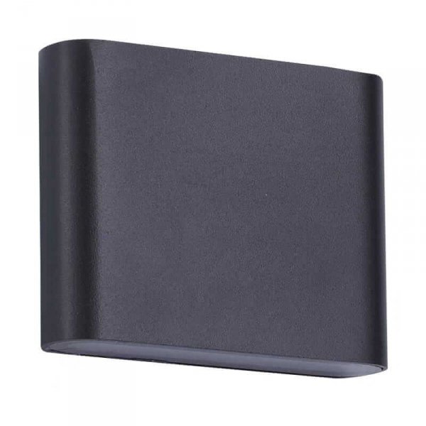 KINKIET CZARNY MIETALOWY PŁASKI HERMETYCZNY DO PODŚWIETLENIA ŚCIANY LIGHT PRESTIGE SAPRI  IP54 LP-1556/1W BK ŚWIECI GÓRA DÓŁ