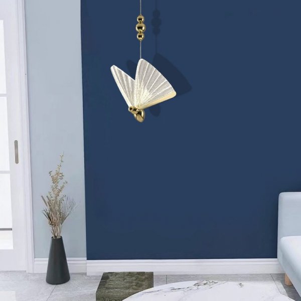 LIGHT PRESTIGE MARIPOSA LP-1715/1P LAMPA WISĄCA ZŁOTA LED MOTYL WAŻKA DESINGERSKA DEKORACYJNA