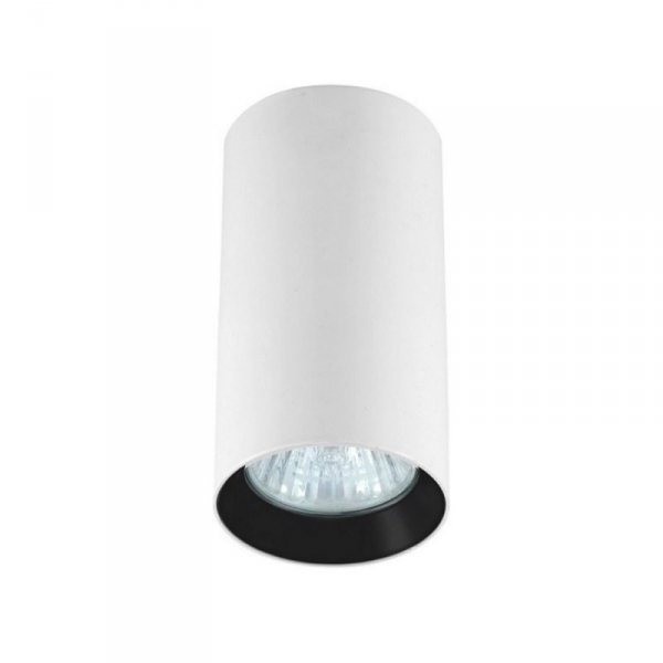 LAMPA NATYNOWA TUBA PLAFON SPOT BIAŁO CZARNA BIAŁA Z CZARNYM RINGIEM LIGHT PRESTIGE MANACOR LP-2323/1D - 130 WH/BK