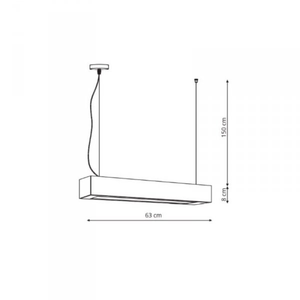 LAMPA WISZĄCA BELKA LED CZARNA LISTWA 18W NAD STÓŁ WYSPĘ DO BIURA LIGHT PRESTIGE IBROS LP-7001/1P 20 BK-63 18/3