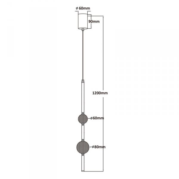 LIGHT PRESTIGE VAKU LP-719/2P GD LAMPA WISZĄCA ZŁOTA TUBA DEKORACYJNA PIONOWA KLOSZE KULE
