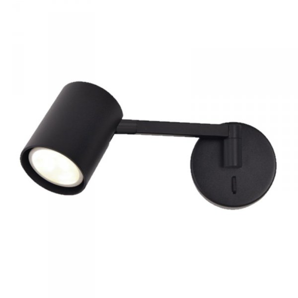 KINKIET CZARNY NA WYSIĘGNIKU Z WŁĄCZNIKIEM REGULOWANY LIGHT PRESTIGE SNOW  LP-731/1WL BK
