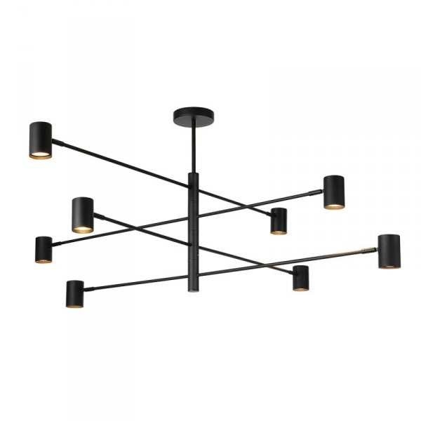 LAMPA WISZĄCA CZARNA REFLEKTORKI NOWOCZESNA SNOW LIGHT PRESTIGE  LP-731/8P BK