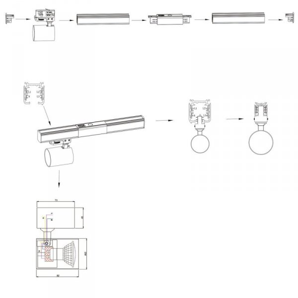 GOTOWY ZESTAW SZYNOPRZEWÓD BIAŁY LIGHT PRESTIGE SNOW 3-FAZOWY LP-737 WH SET 3F
