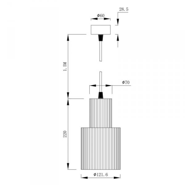 LAMPA WISZĄCA BIAŁA TUBA METALOWA NAD STÓŁ BAR WYSPĘ STOLIK LIGHT PRESTIGE TOKIO LP-787/1P L WH