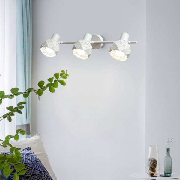 KINKIET PLAFON SPOT REFLEKTOR BIAŁY DEKORACYJNY REGULOWANY LIGHT PRESTIGE REUS LP-8069/3WS WH