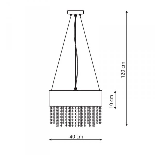 LAMPA WISZĄCA GLAMOUR BIAŁA Z KRYSZTAŁKAMI BIAŁY ABAŻUR LIGHT PRESTIGE MADRYT LP-81458/1P WH