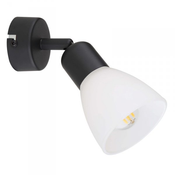 KINKIET SPOT REGULOWANY REFLEKTOR SZKLANY KLOSZ CZARNY LIGHT PRESTIGE MALTA  LP-877/1W BK