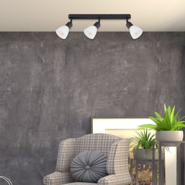LAMPA SUFITOWA PLAFON SPOT REFLEKTOR CZARNY SZKLANE KLOSZE LIGHT PRESTIGE MALTA  LP-877/3W BK