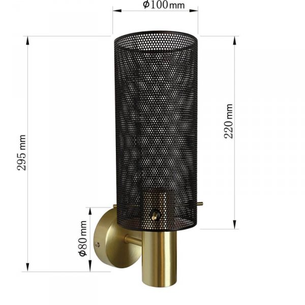 KINKIET CZARNO ZŁOTY NOWOCZESNY DO SALONU SYPIALNI LIGHT PRESTIGE TIRANA  LP-945/1W BK
