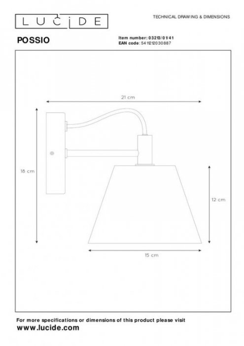 LAMPA W STYLU INDUSTRIALNYM LOFT LUCIDE POSSIO 03213/01/41