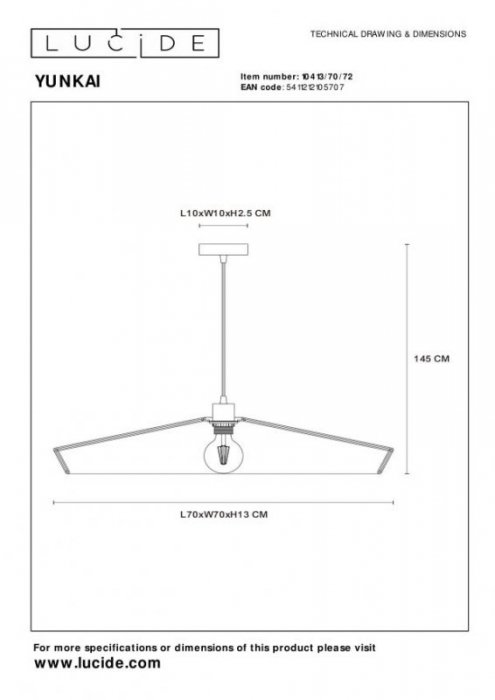 LAMPA W STYLU BOHO NATURAL EKO LUCIDE YUNKAI 10413/70/72