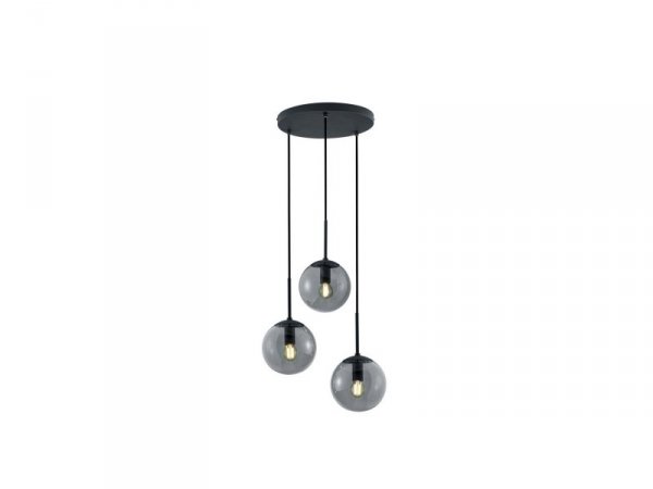 LAMPA WISZĄCA ANTRACYT NA KOLE KULE SZKLANE DYMIONE GRAFITOWE DO SALONU JADALNI NAD STÓŁ BALINI 308590342 TRIO