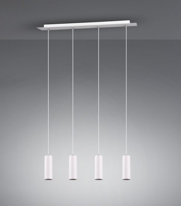 LAMPA WISZĄCA BIAŁA NA LISTWIE TUBY DO JADALNI KUCHNI NAD STÓŁ MARLEY 312400401 TRIO