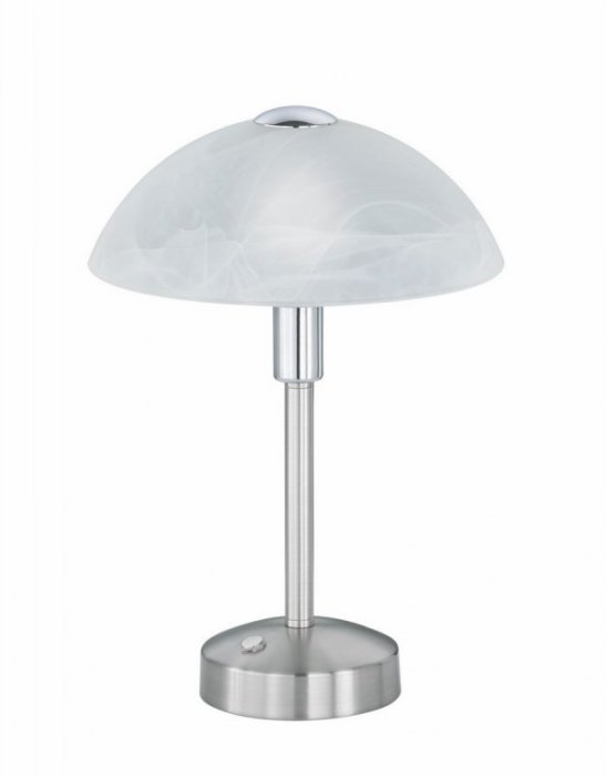 LAMPKA STOŁOWA NOCNA SREBRNA NIKIEL MATOWY DOTYKOWA KLASYCZNA DONNA 525790107 TRIO