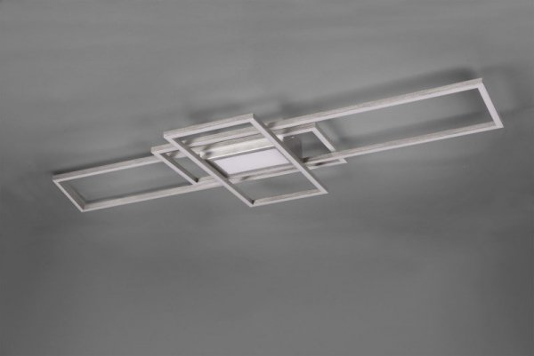 LAMPA SUFITOWA LED SREBRNA NIKIEL NA PILOTA NOWOCZESNA PLAFON RAMKI PROSTOKĄTY KWADRATY DO SALONU KUCHNI SYPIALNI IRVINE 620010407 TRIO