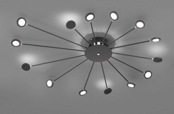 LAMPA SUFITOWA CZARNA NOWOCZESNA LED DO SAKONYU REGULOWANA PEACOCK 679511532 TRIO