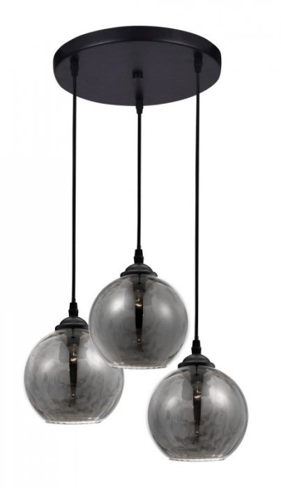 LAMPA WISZĄCA CZARNA GRAFITOWE KLOSZE SZKLANE DO SALONU JADALNI NAD STÓŁ LUCES EXCLUSIVAS COLINA LE41972