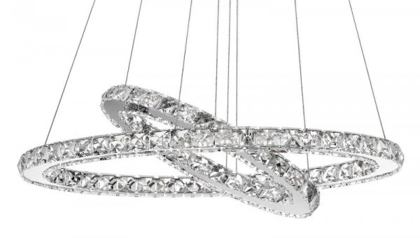 LAMPA WISZĄCA RING KRYSZTAŁOWY CHROM W STYLU GLAMOUR LUCES EXCLUSIVAS CEDEIRA LE42313