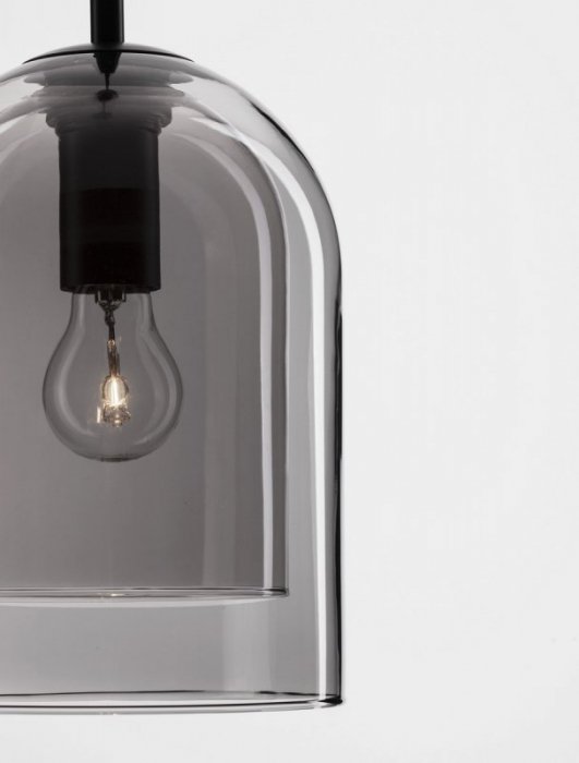 LAMPA WISZĄCA CZARNA KLOSZ GRAFITOWY DYMIONY SMOKY DO KUCHNI JADALNI SALONU NAD STÓŁ LUCES EXCLUSIVAS BONAO LE42639