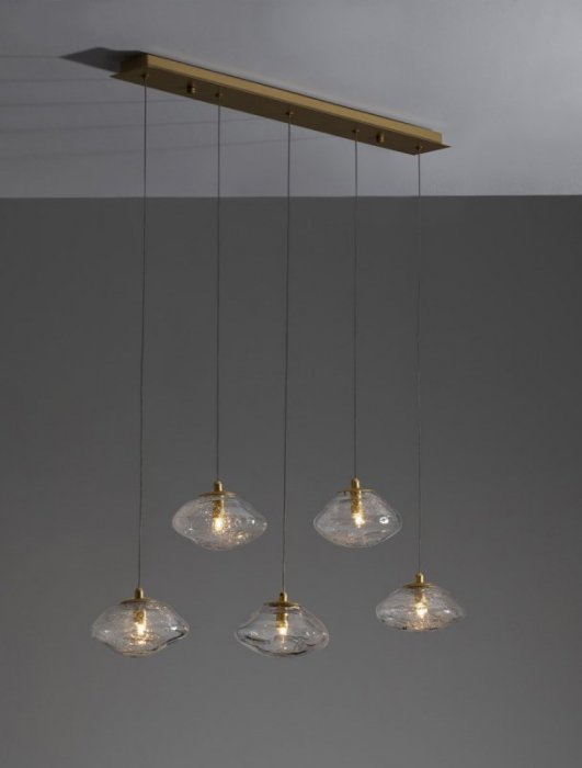 LAMPA WISZĄCA SZKLANA ZŁOTA NOWOCZESNA DO SALONU SYPIALNI KUCHNI LUCES EXCLUSIVAS NAYARIT LE42902