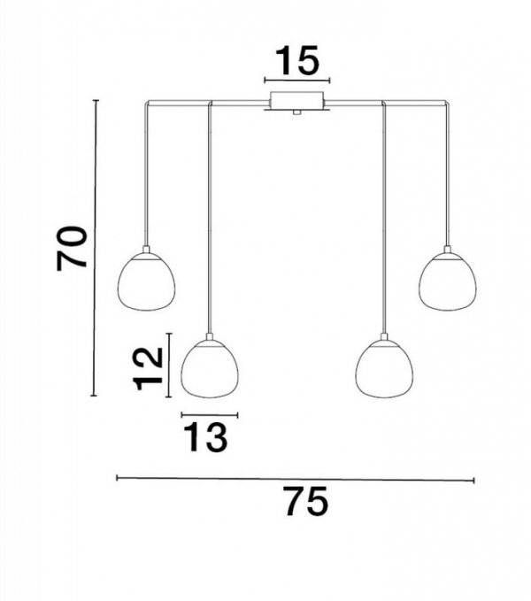 LAMPA WISZĄCA PAJĄK CZARNO ZŁOTA SZKLANE BIAŁE KLOSZE LUCES EXCLUSIVAS ADOBE LE43364