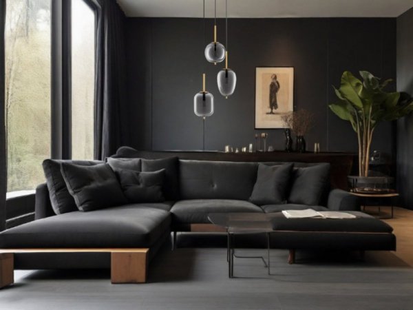 LAMPA WISZĄCA ZŁOTA Z GRAFITOWYM KLOSZEM SMOKY DO SALONU SYPIALNI KUCHNI JADALNI LUCES EXCLUSIVAS PILAR LE43668
