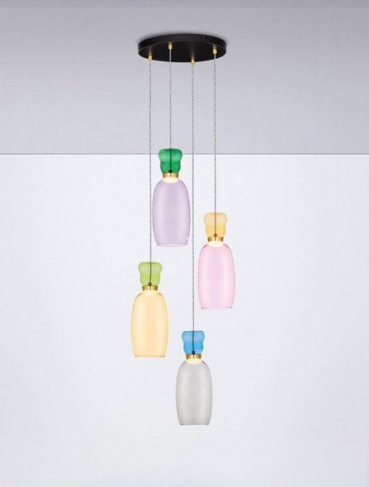 LUCES EXCLUSIVAS PERENE LE44468 LAMPA WISZĄCA KOLORWE KLOSZE