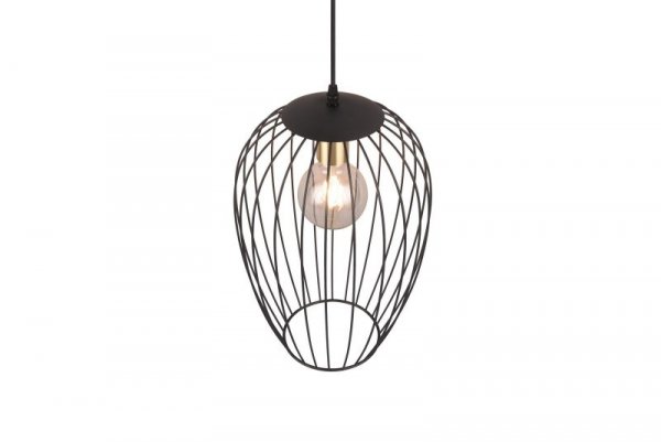 LAMPA WISZĄCA METALOWA DRUCIANA CZARNO ZŁOTA RL GRID R31371932