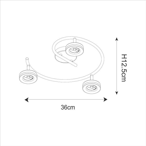 ZUMA LINE LED16032A-3SP DRISO LAMPA SUFITOWA SPOT CHROM KOŁA