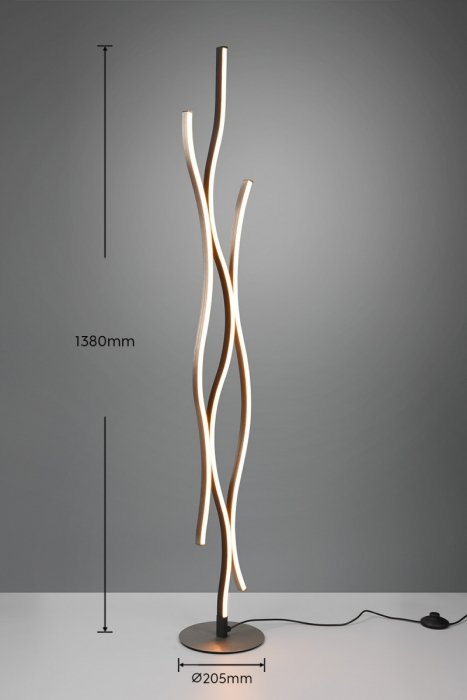 LAMPA PODŁOGOWA LED NOWOCZESNA CZARNA ALUMINIUM SZCZOTKOWANE DO SALONU BLAZE 441210305 TRIO
