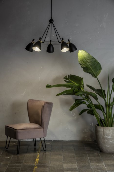 ŻYRANDOL LAMPA WISZĄCA CZARNO ZŁOTA NOWOCZESNA REGULOWANE KLOSZE DO SALONU SYPIALNI KUCHNI ARGON CHARLOTTE 2118