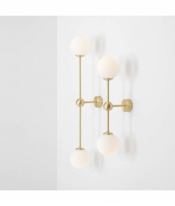 ALDEX WHITE PEARL 2 BRASS L 1113PL_H40 LAMPA WISZĄCA MOSIĄDZ PATYNA BIAŁE KULE