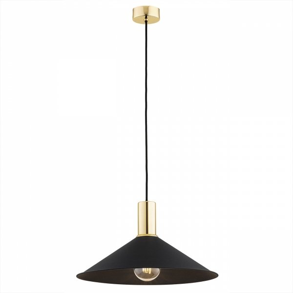 LAMPA WISZĄCA CZARNO ZŁOTA MOSIĄDZ METALOWA LOFT INDUSTRIALNA DO KUCHNI JADALNI NAD STÓŁ ARGON MINORI 4912 