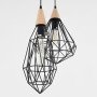 ITALUX MAELLE MDM-2591/3 BK LAMPA WISZĄCA CZARNA INDUSTRIALNA DRUCIANY KLOSZ DO SALONU 