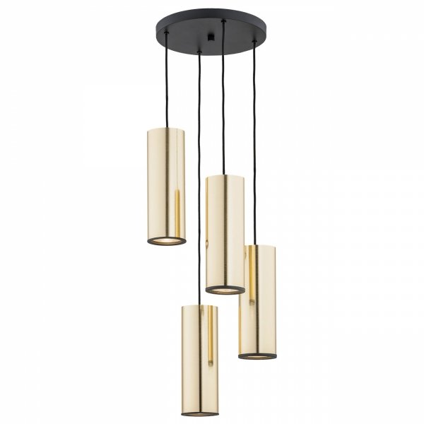 LAMPA WISZĄCA CZARNO ZŁOTA NA KOLE NAD STÓŁ TUBY ABAŻURY DO JADALNI KUCHNI ARGON LINEA 1693